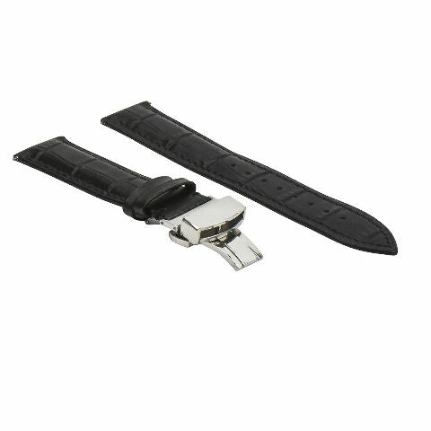 16-18-19-20-22-24MM LEATHER WATCH BAND STRAP UNIVERSAL DEPLOYMENT CLASP STEEL