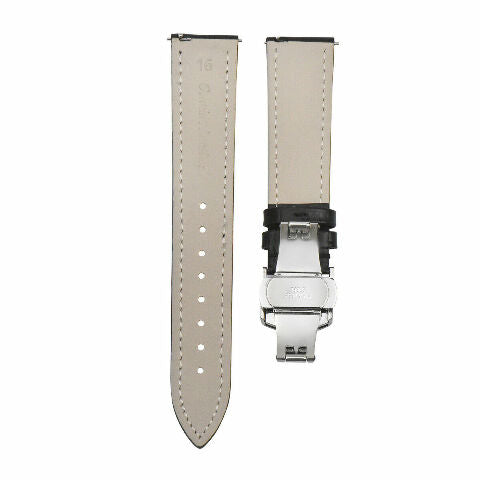 16-18-19-20-22-24MM LEATHER WATCH BAND STRAP UNIVERSAL DEPLOYMENT CLASP STEEL