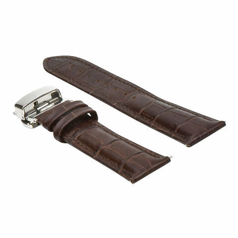 16-18-19-20-22-24MM LEATHER WATCH BAND STRAP UNIVERSAL DEPLOYMENT CLASP STEEL