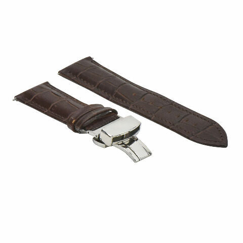16-18-19-20-22-24MM LEATHER WATCH BAND STRAP UNIVERSAL DEPLOYMENT CLASP STEEL