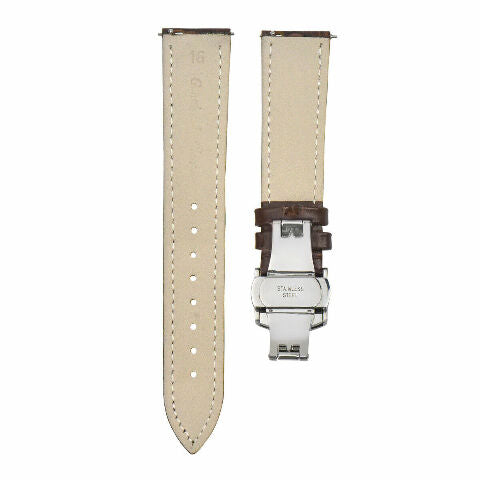 16-18-19-20-22-24MM LEATHER WATCH BAND STRAP UNIVERSAL DEPLOYMENT CLASP STEEL