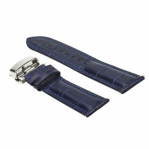 16-18-19-20-22-24MM LEATHER WATCH BAND STRAP UNIVERSAL DEPLOYMENT CLASP STEEL