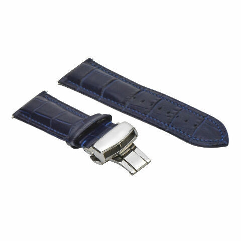 16-18-19-20-22-24MM LEATHER WATCH BAND STRAP UNIVERSAL DEPLOYMENT CLASP STEEL