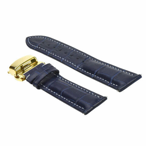 16-18-19-20-22-24MM LEATHER WATCH BAND STRAP UNIVERSAL DEPLOYMENT CLASP STEEL
