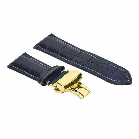 16-18-19-20-22-24MM LEATHER WATCH BAND STRAP UNIVERSAL DEPLOYMENT CLASP STEEL