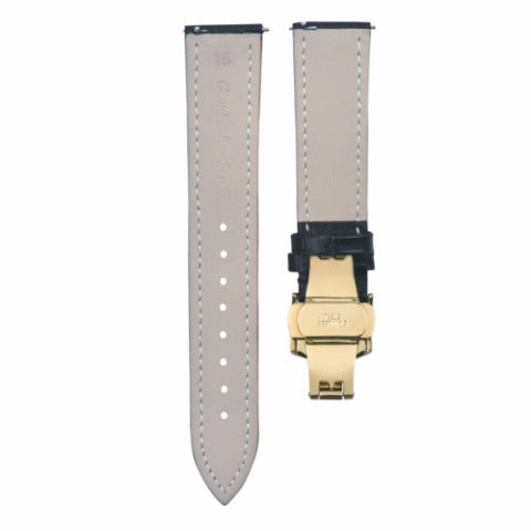 16-18-19-20-22-24MM LEATHER WATCH BAND STRAP UNIVERSAL DEPLOYMENT CLASP STEEL