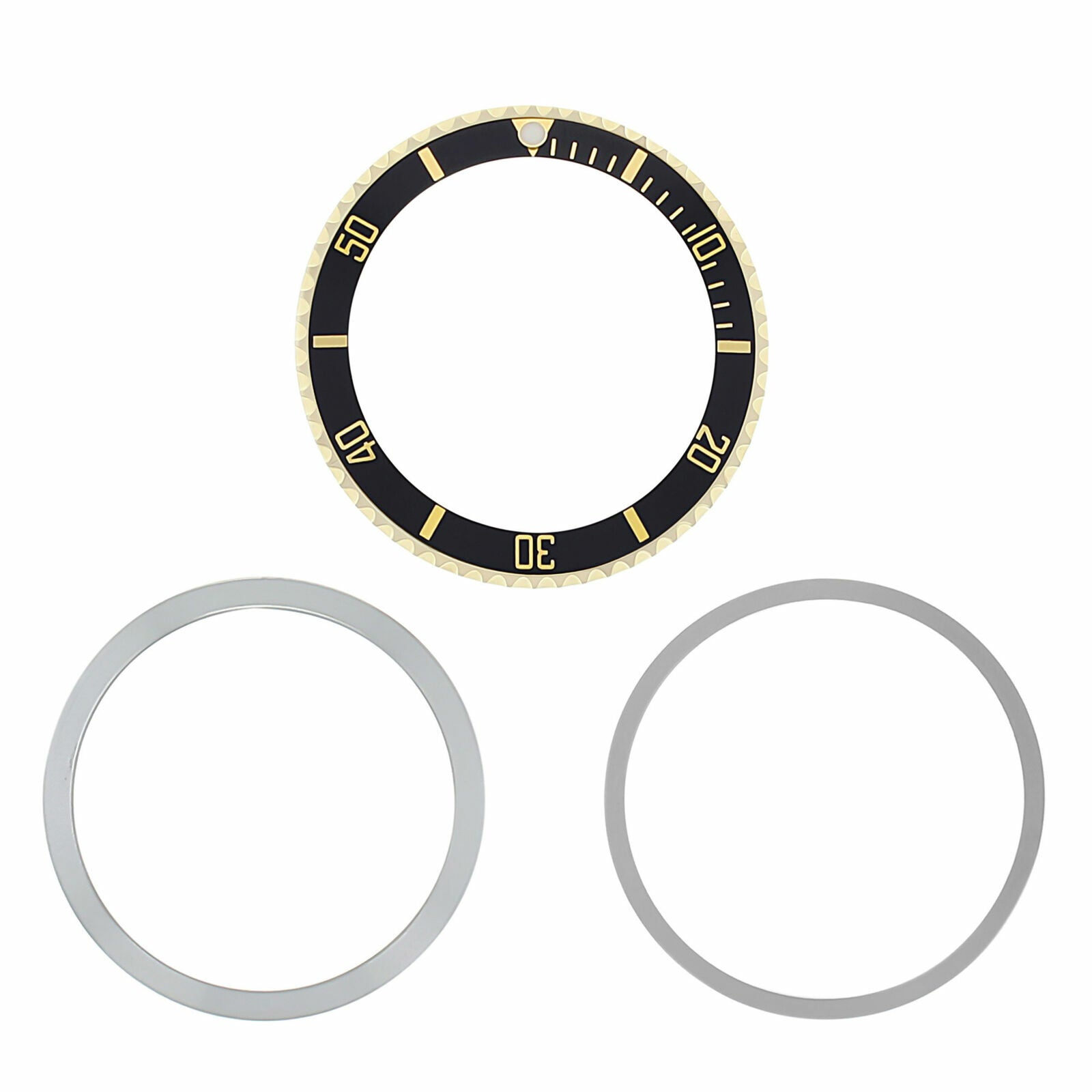 REAL GOLD ROTATING BEZEL+ INSERT FOR ROLEX SUBMARINER 18KY 5513 5512 1680 BLACK