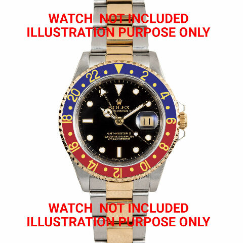 BEZEL + RETAINING +INSERT FOR ROLEX GMT 18K REAL GOLD 16700 16710 BLUE/RED PEPSI