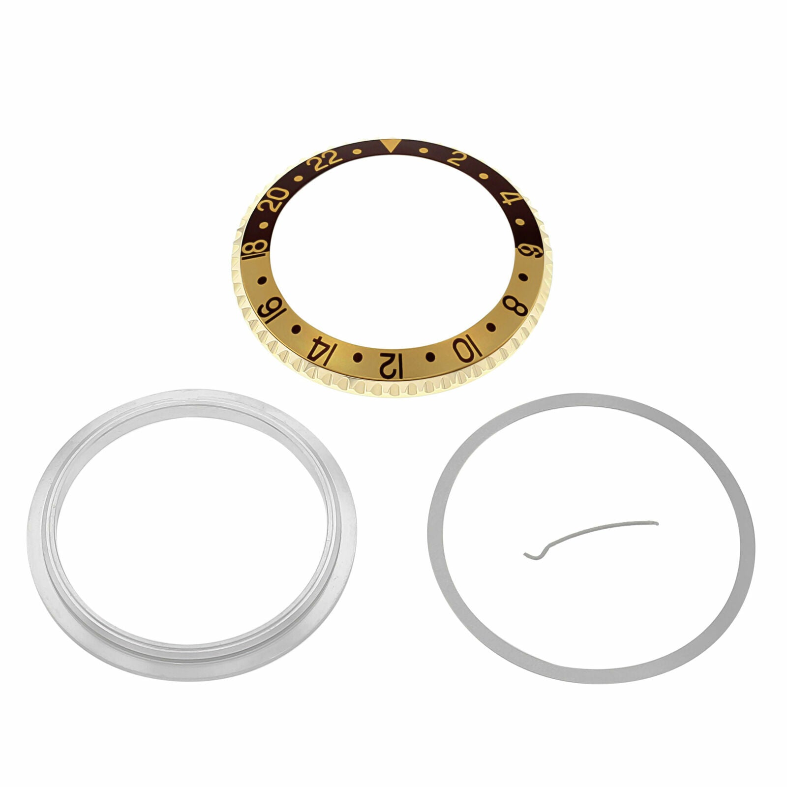 BEZEL + RETAINING + INSERT FOR ROLEX GMT 18K REAL GOLD 16700 16710 ROOT BEER