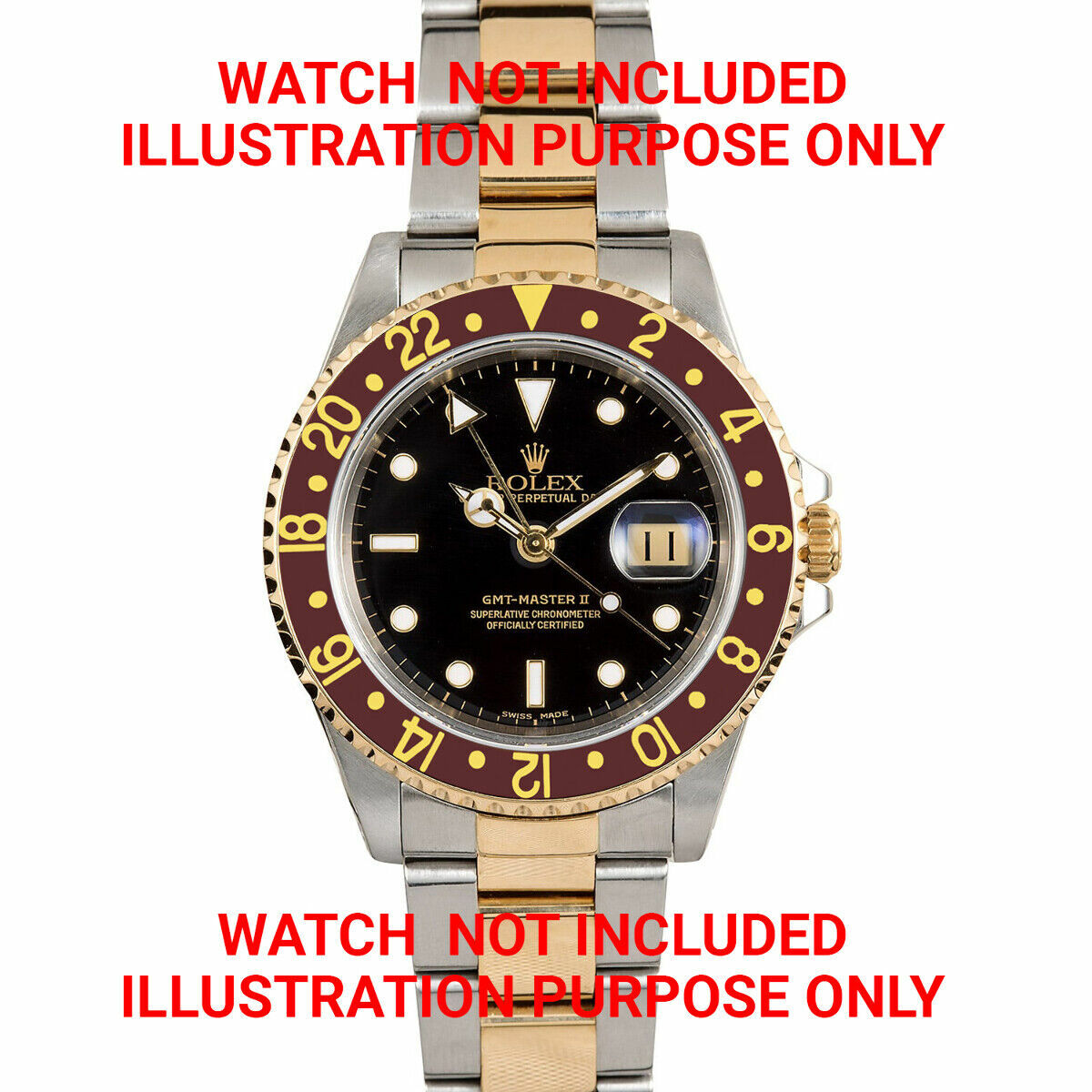 BEZEL + RETAINING + INSERT FOR ROLEX GMT 18K REAL GOLD 16700 16710 BROWN