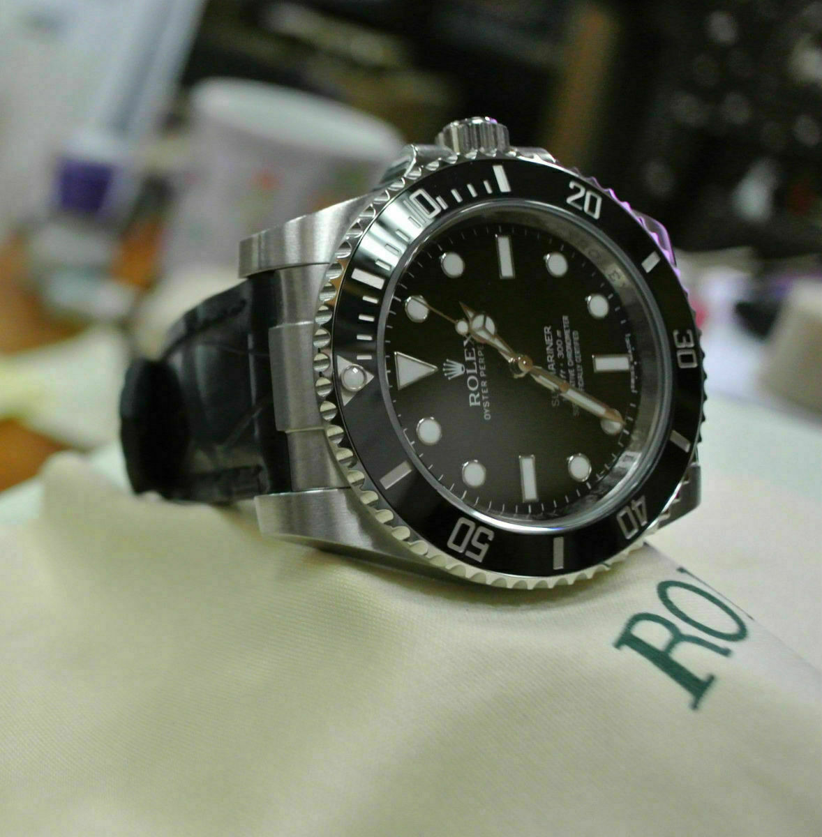 20MM LEATHER WATCH BAND STRAP FITS ALL ROLEX GMT MASTER 2 MODEL WATCH WITH ENDPI