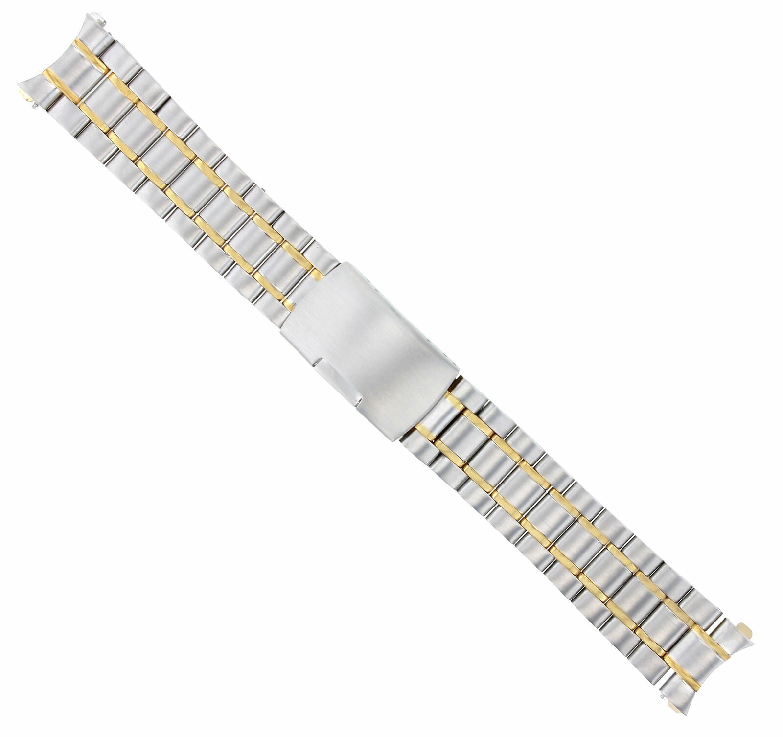 WATCH BAND SOLID LINK FOR CASIO MDV106G BLACK RESIN 200 METER 22MM TWO TONE