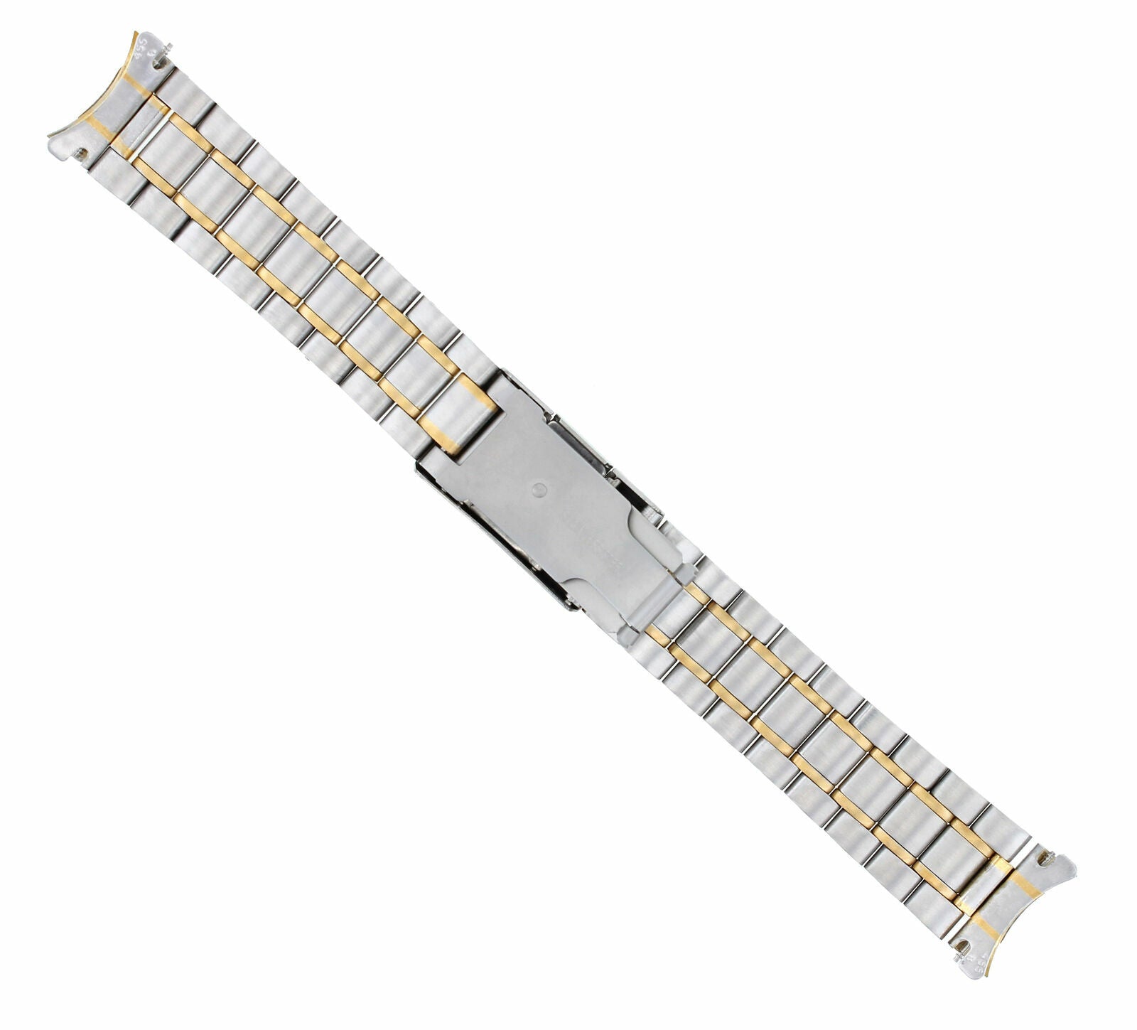 WATCH BAND SOLID LINK FOR CASIO MDV106G BLACK RESIN 200 METER 22MM TWO TONE