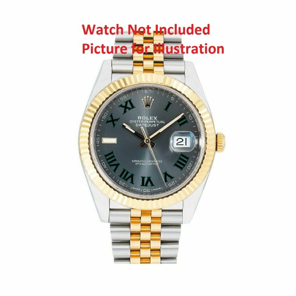 FLUTED BEZEL FOR NEW MODEL36MM ROLEX DATEJUST CIRCA 116208 WATCH GOLD PLATED