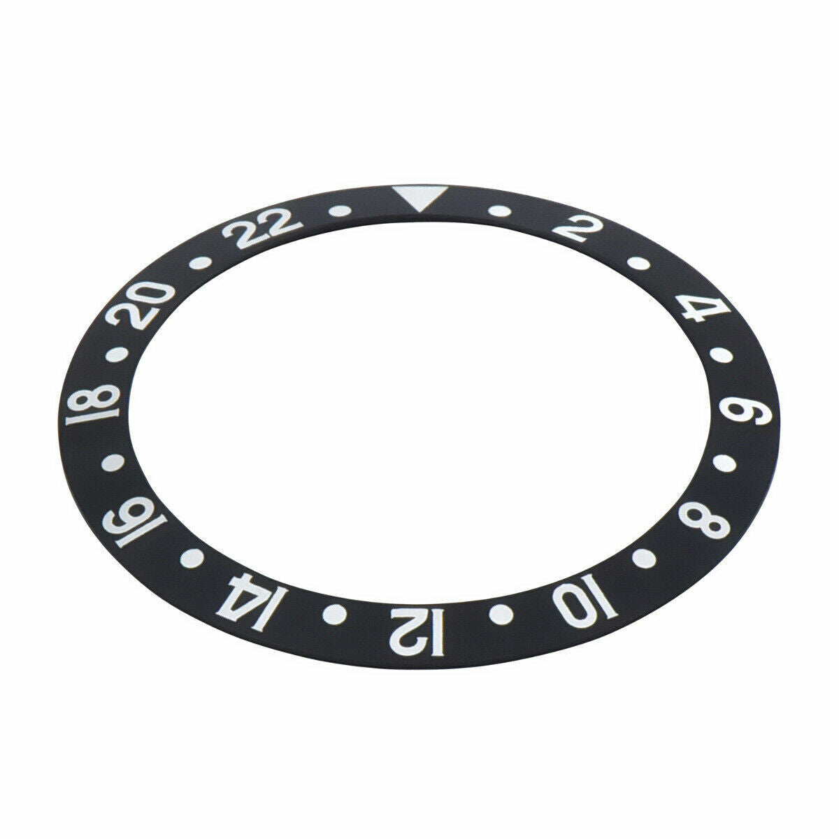 REPLACEMENT BEZEL INSERT FAT FONT BLACK FOR WATCH 37.70MM X 30.20MM