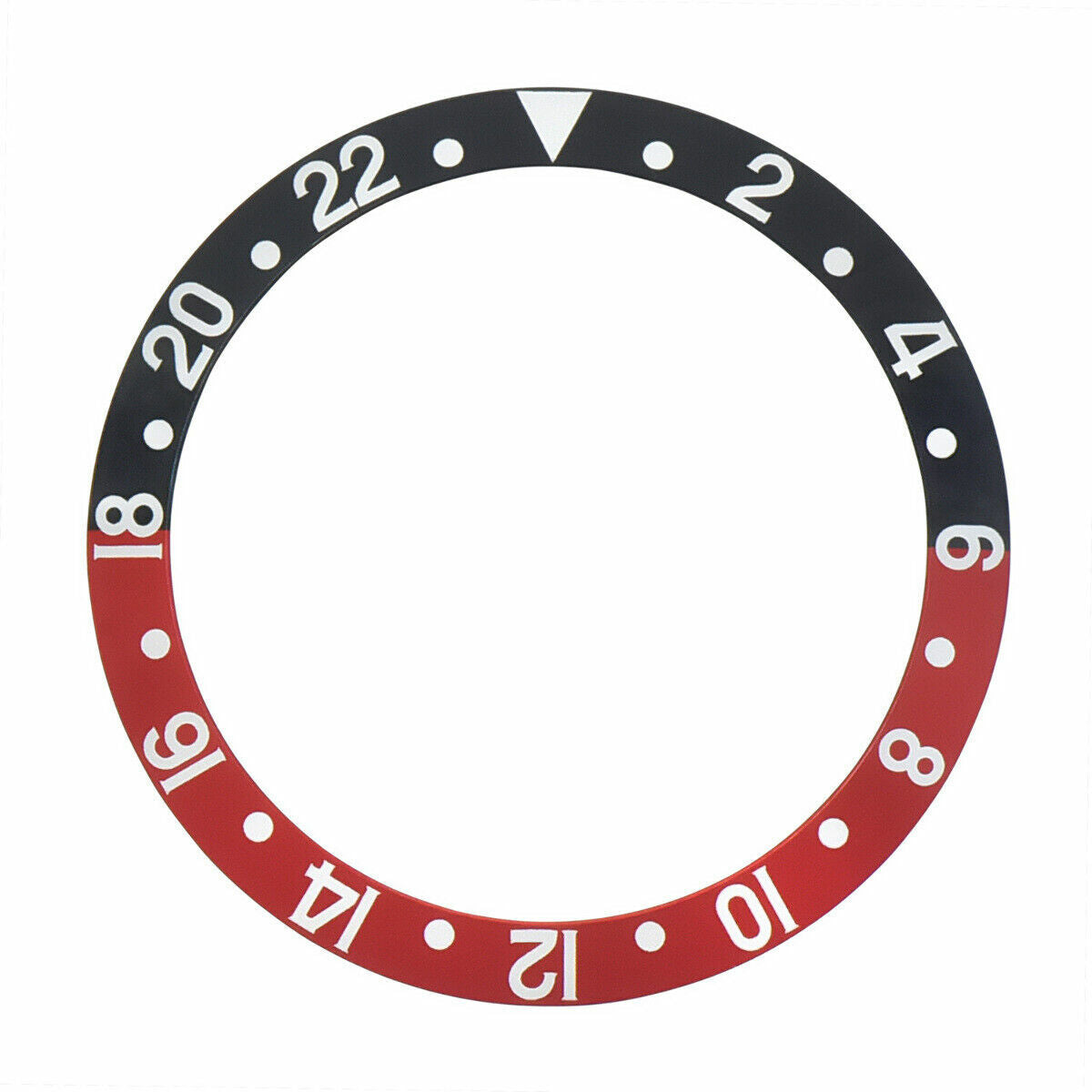 REPLACEMENT BEZEL INSERT BLACK/RED COKE FOR WATCH 37.70MM X 30.20MM