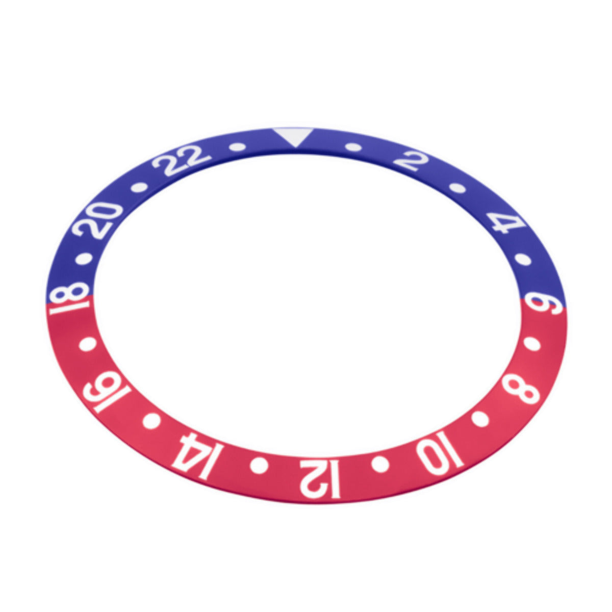 REPLACEMENT BEZEL INSERT BLUE/RED PEPSI FOR WATCH 37.70MM X 30.20MM