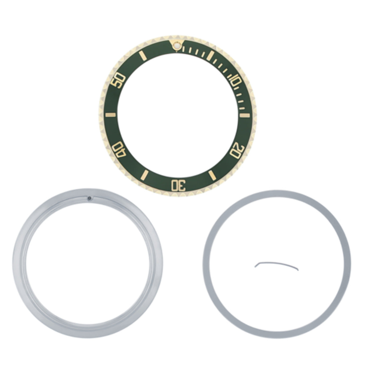 BEZEL ,INSERT,RETAINING FOR ROLEX SUBMARINER 16610LV 16610 16613 50TH GREEN GOLD