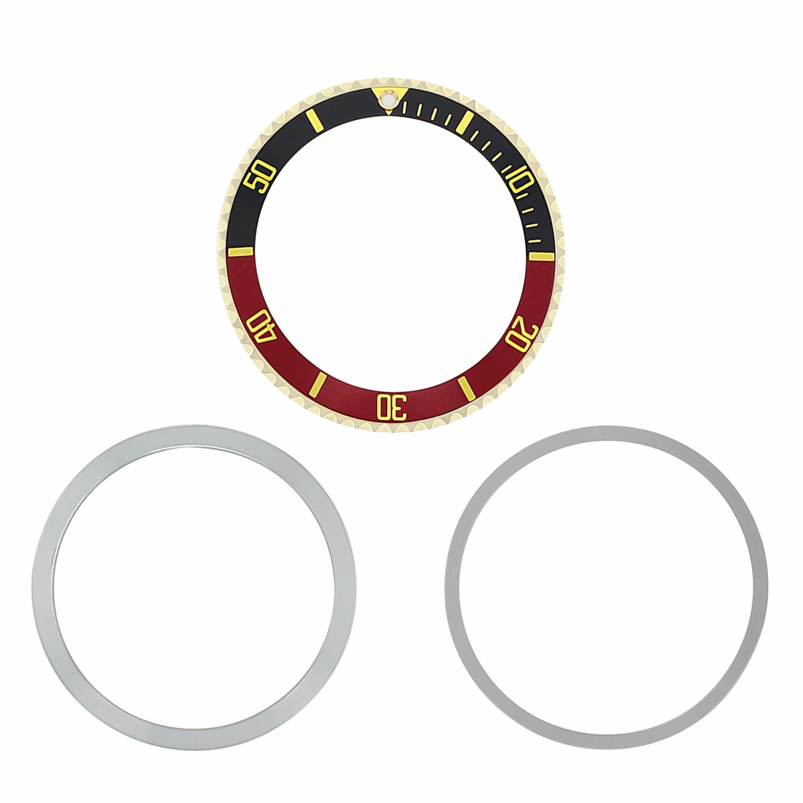 BEZEL+INSERT + RETAINING FOR ROLEX SUBMARINER 18K GOLD 5512  5513 1680 BLACK/RED