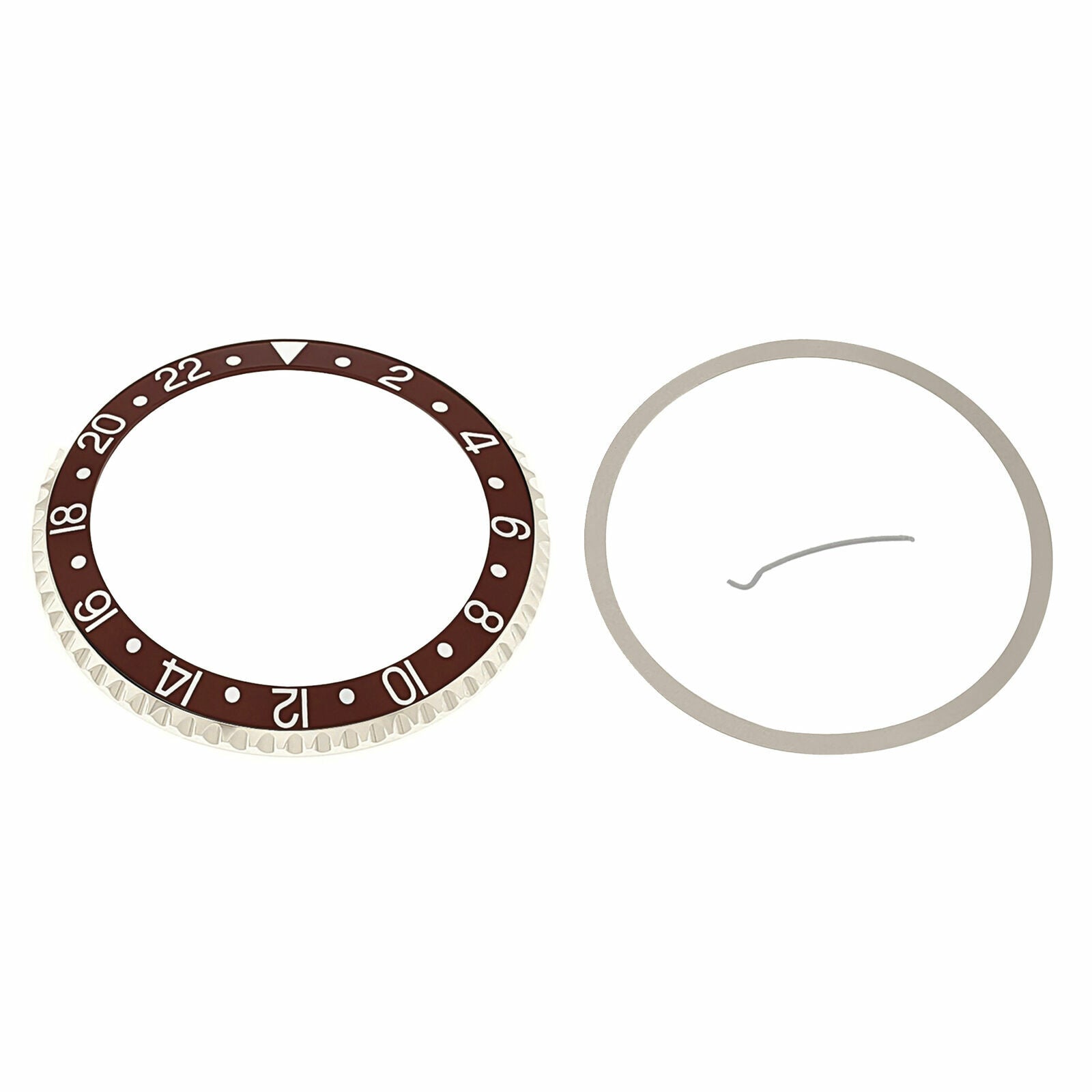 BEZEL & INSERT FOR ROLEX GMT SAPAHIRE 16700 16708 16710 16718 BROWN SILVER FONT