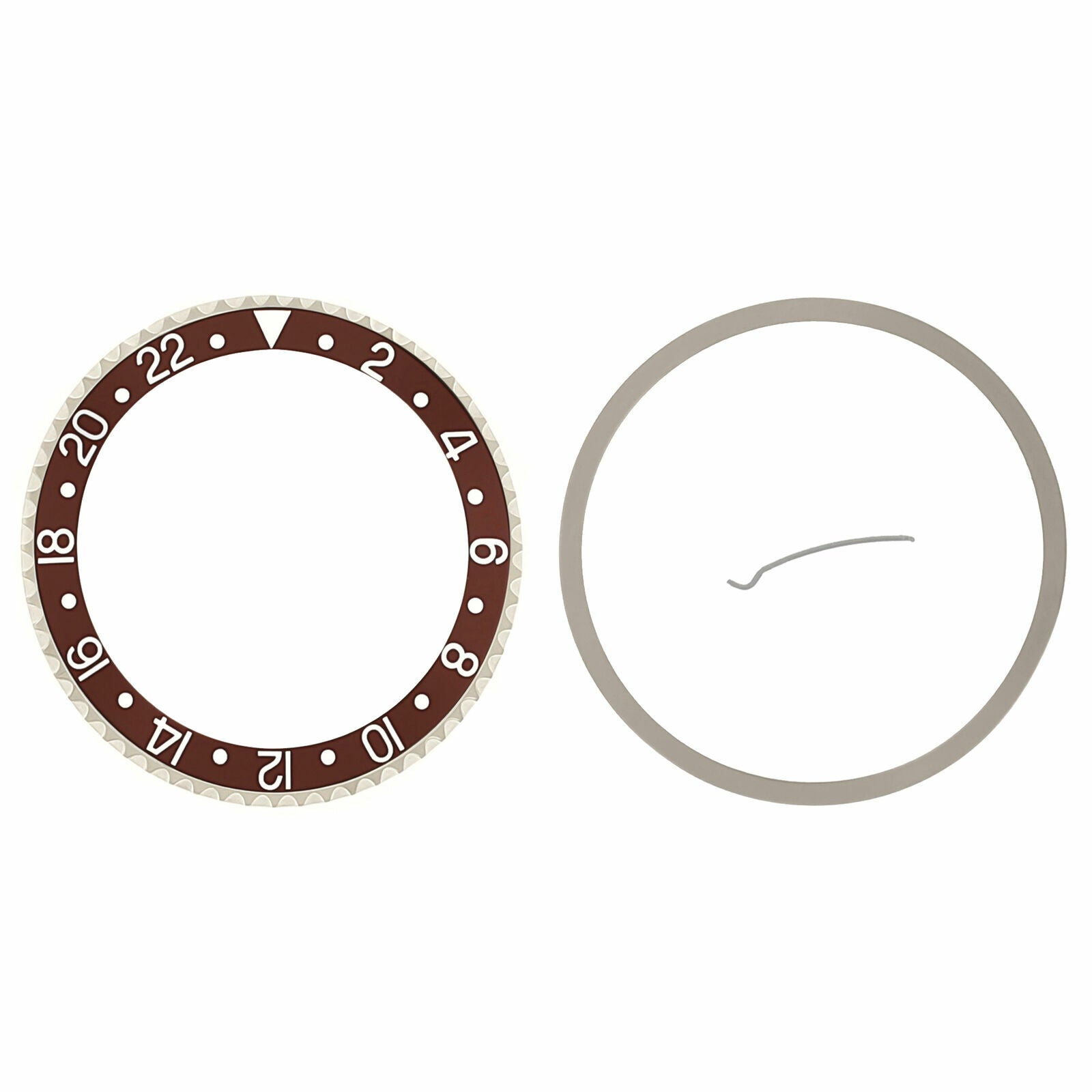 BEZEL & INSERT FOR ROLEX GMT SAPAHIRE 16700 16708 16710 16718 BROWN SILVER FONT