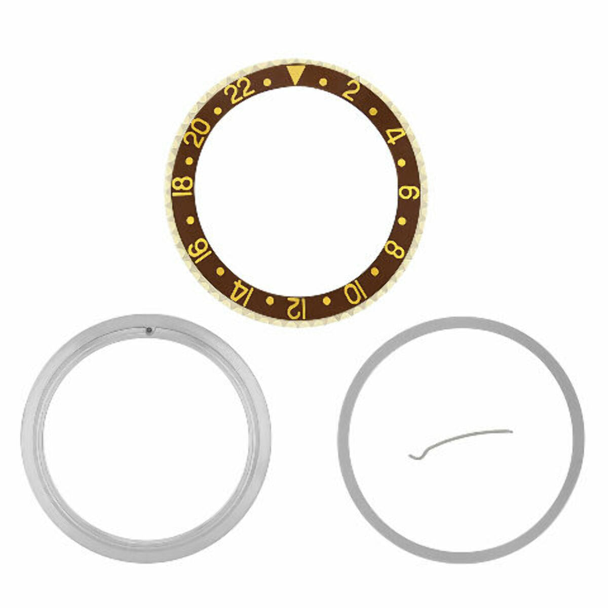 BEZEL+ INSERT RETAINING FOR ROLEX NEW GMT 16700 16710 16713 16718 16760 BROWN GP