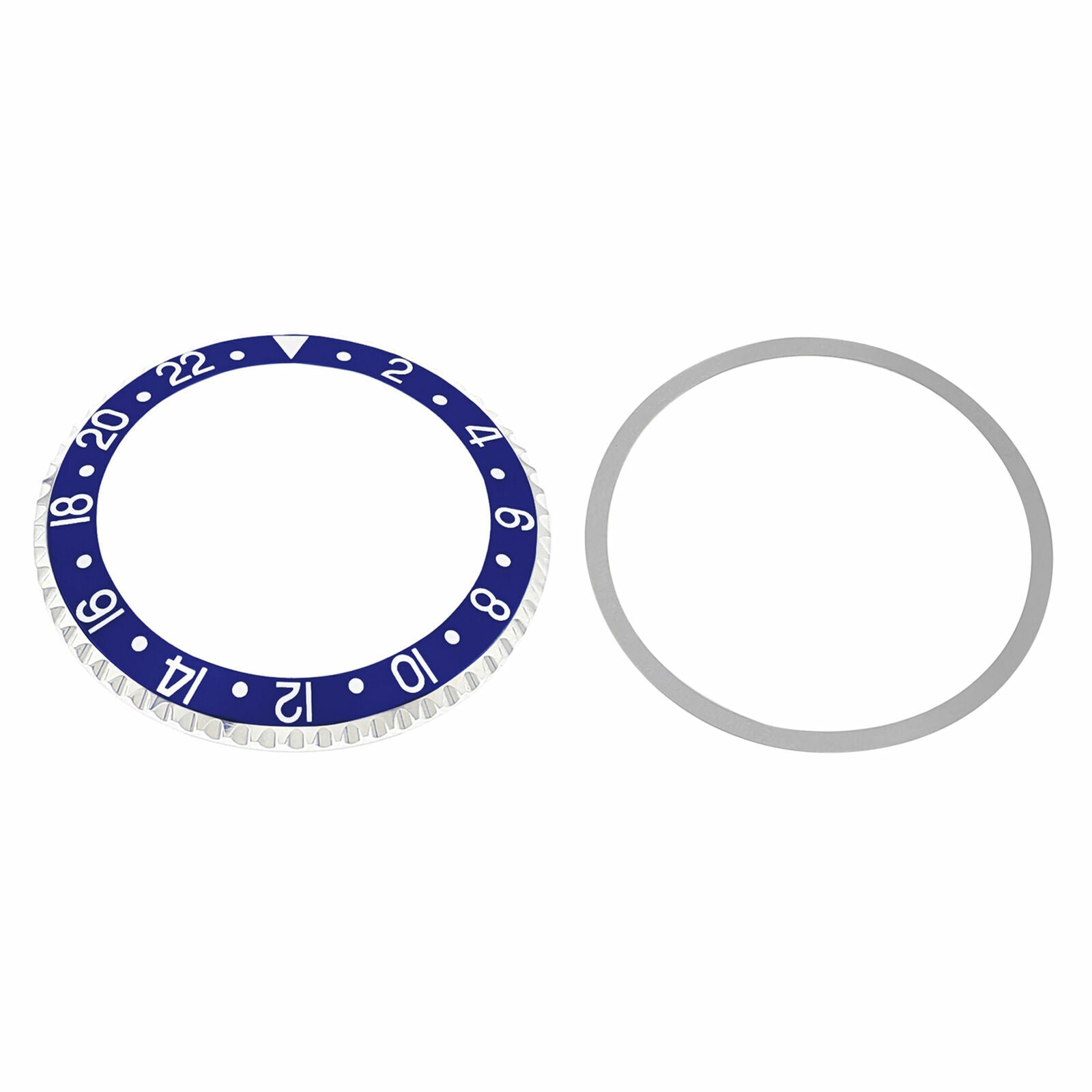 BEZEL & INSERT FOR ROLEX GMT I 1670 1675 16750 16753 16758 BLUE SILVER FONT