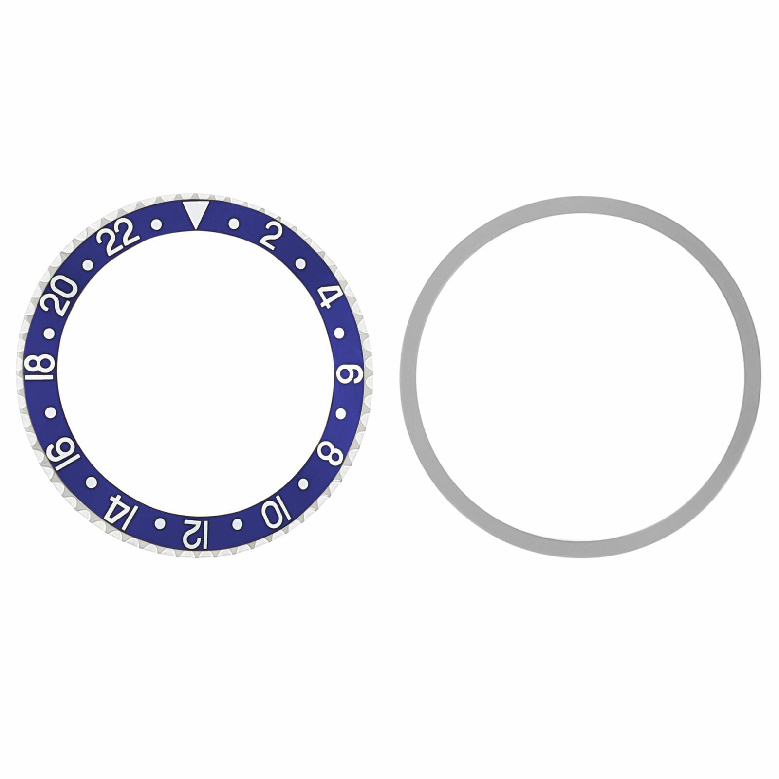 BEZEL & INSERT FOR ROLEX GMT I 1670 1675 16750 16753 16758 BLUE SILVER FONT