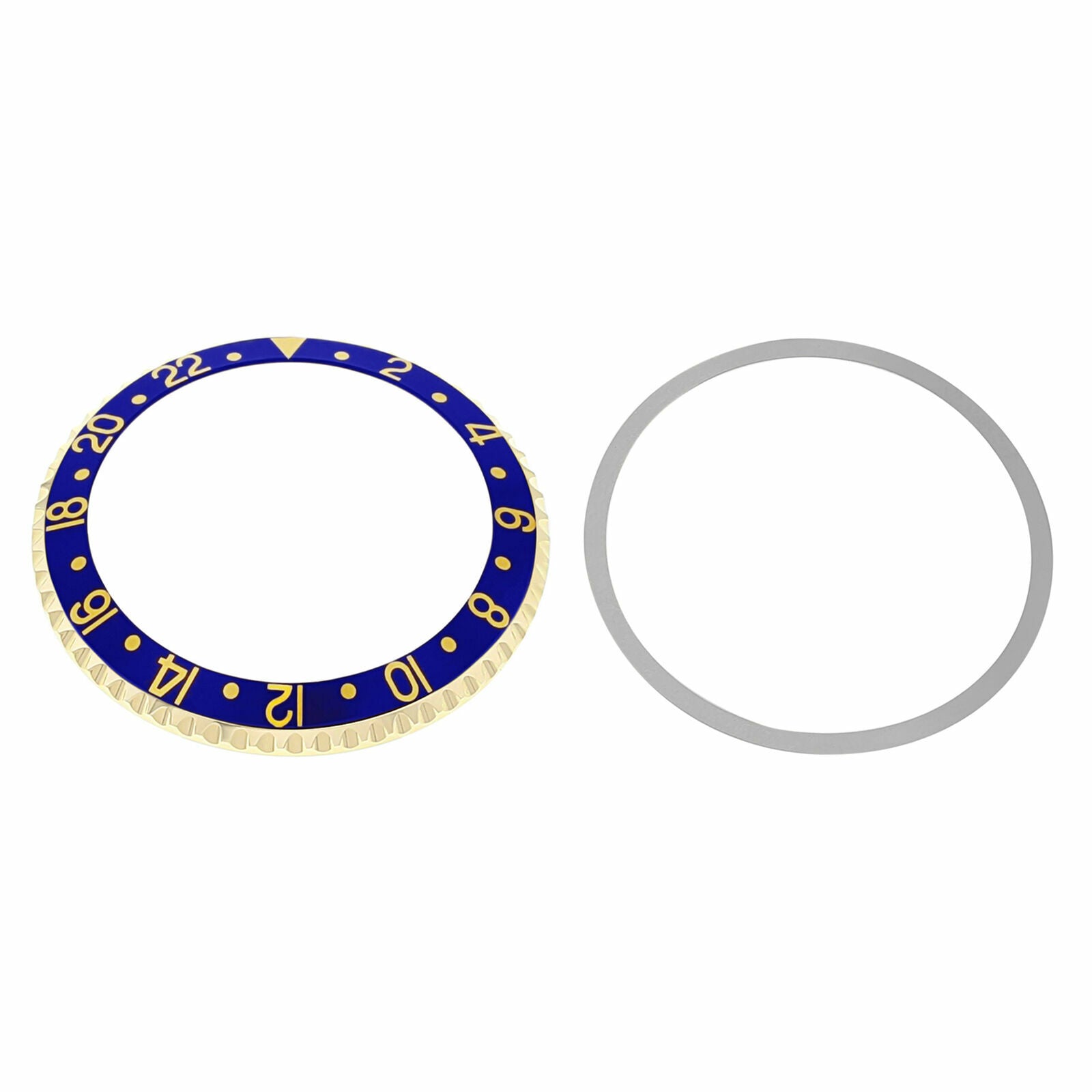 BEZEL & INSERT FOR ROLEX GMT 18K REAL GOLD 1670 1675 16750 16753 16758 BLUE