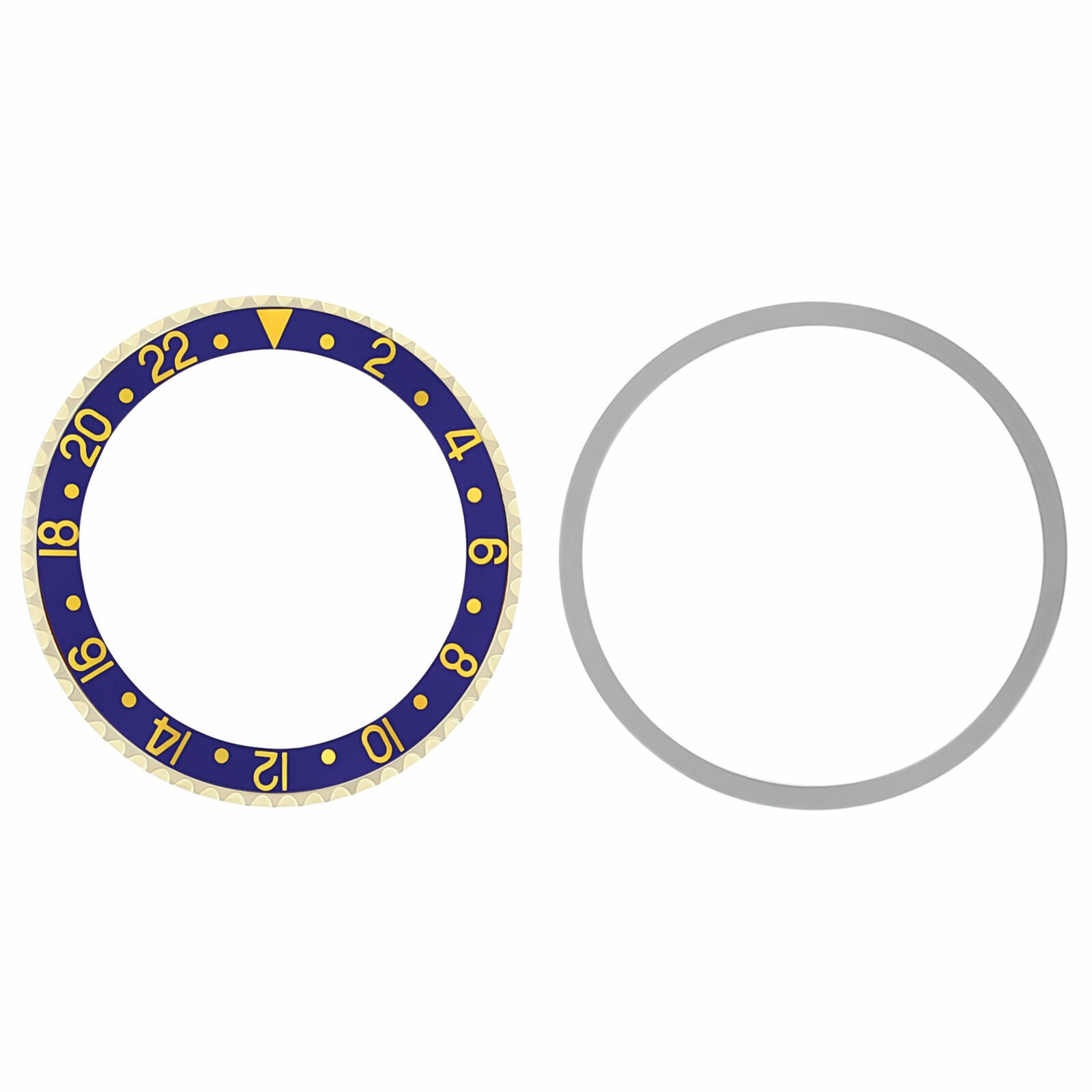 BEZEL & INSERT FOR ROLEX GMT 18K REAL GOLD 1670 1675 16750 16753 16758 BLUE