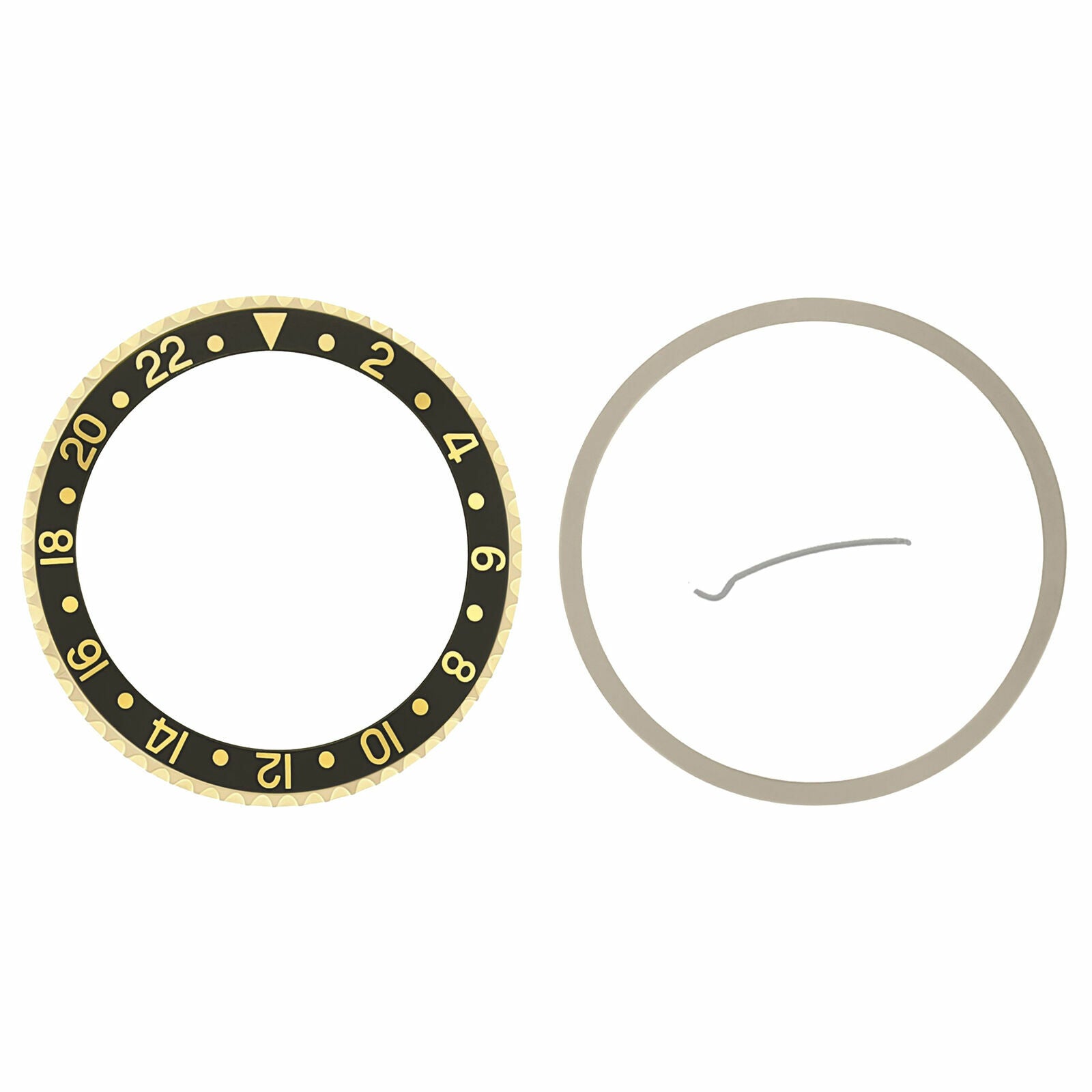 BEZEL + CERAMIC INSERT FOR ROLEX GMT 18K REAL GOLD 16710 16713 16718 16760 BLACK