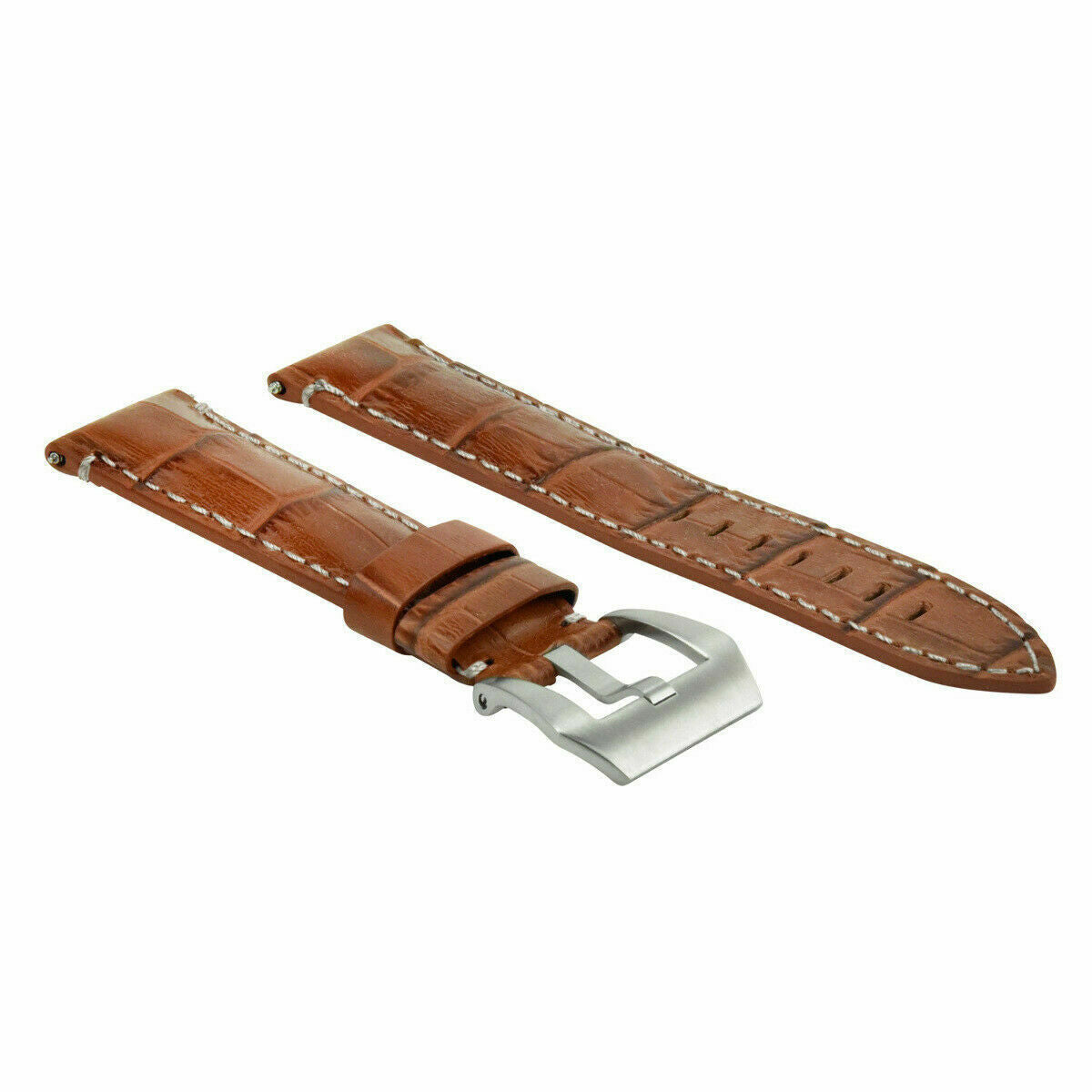 22MM LEATHER WATCH BAND STRAP FOR BREITLING NAVITIMER CHRONOMAT COLT L/BROWN WS