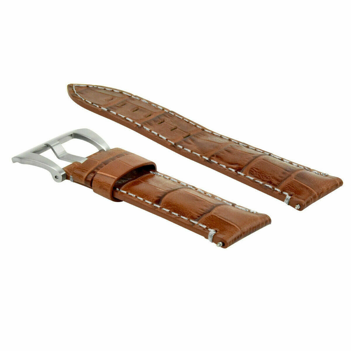 24MM LEATHER WATCH BAND STRAP FOR BREITLING NAVITIMER CHRONOMAT COLT LIGHT BROWN