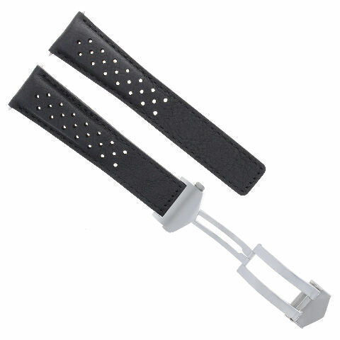 19-20-22MM LEATHER WATCH BAND STRAP FOR ORIS ARTIX SPORT CHRONOGRAPH PERFORAT + CLASP