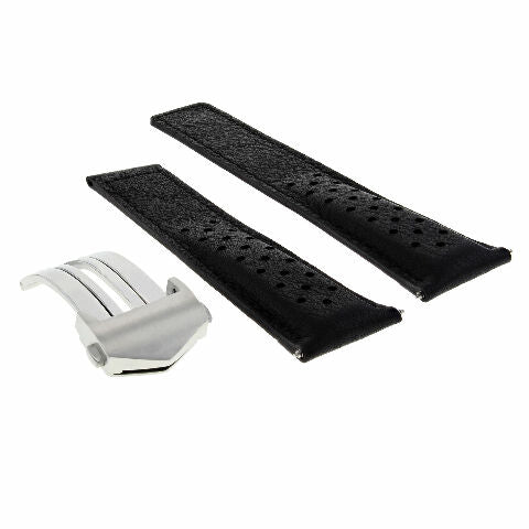 19-20-22MM LEATHER WATCH BAND STRAP FOR ORIS ARTIX SPORT CHRONOGRAPH PERFORAT + CLASP