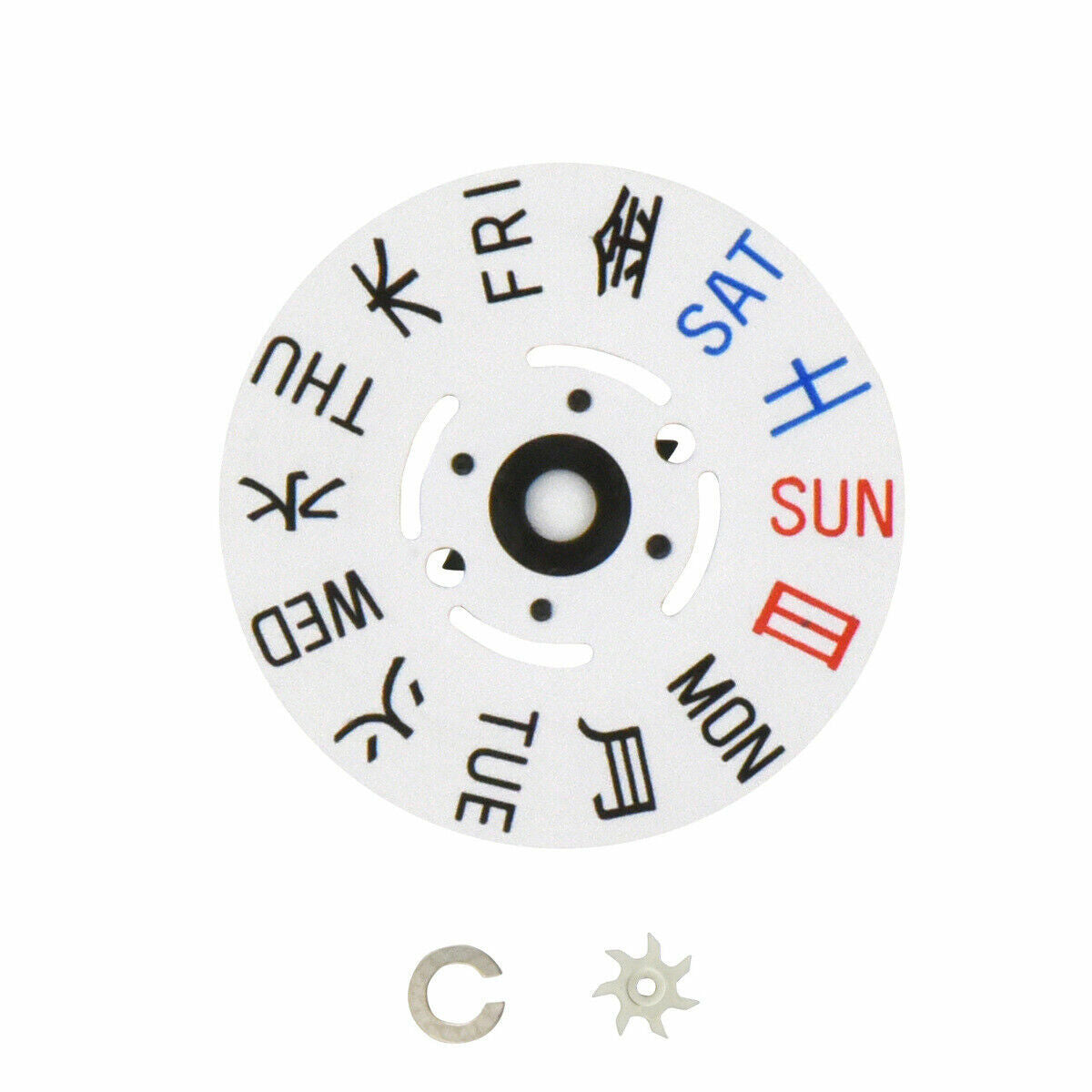 SEIKO WATCH DAY WHEEL DISC FOR MOVEMENT 7S26 7S36 NH26 NH36 4R36 @3 CROWN