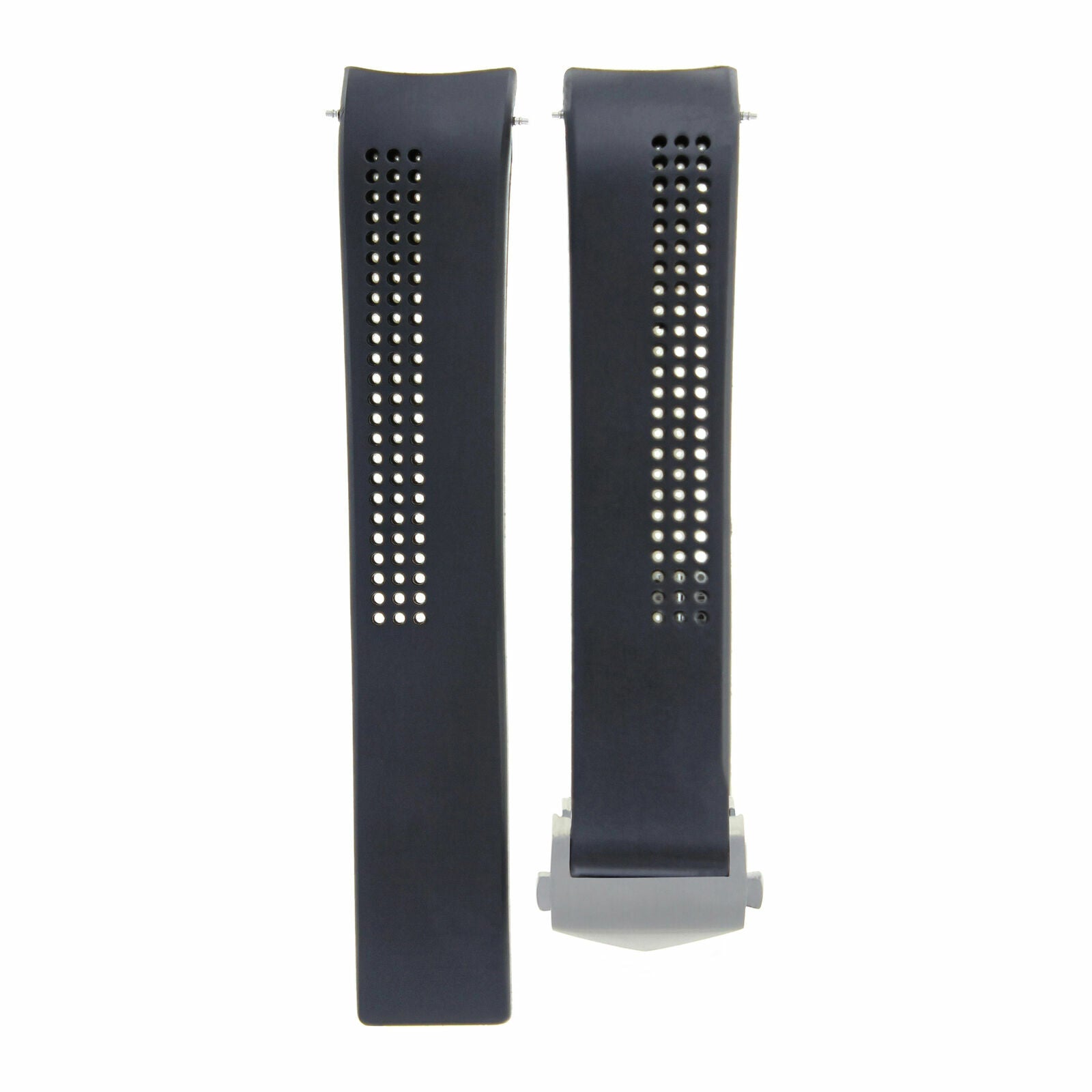 20MM RUBBER STRAP BAND CLASP FOR TAG HEUER GRAND CARRERA FT6007 WATCH BLACK