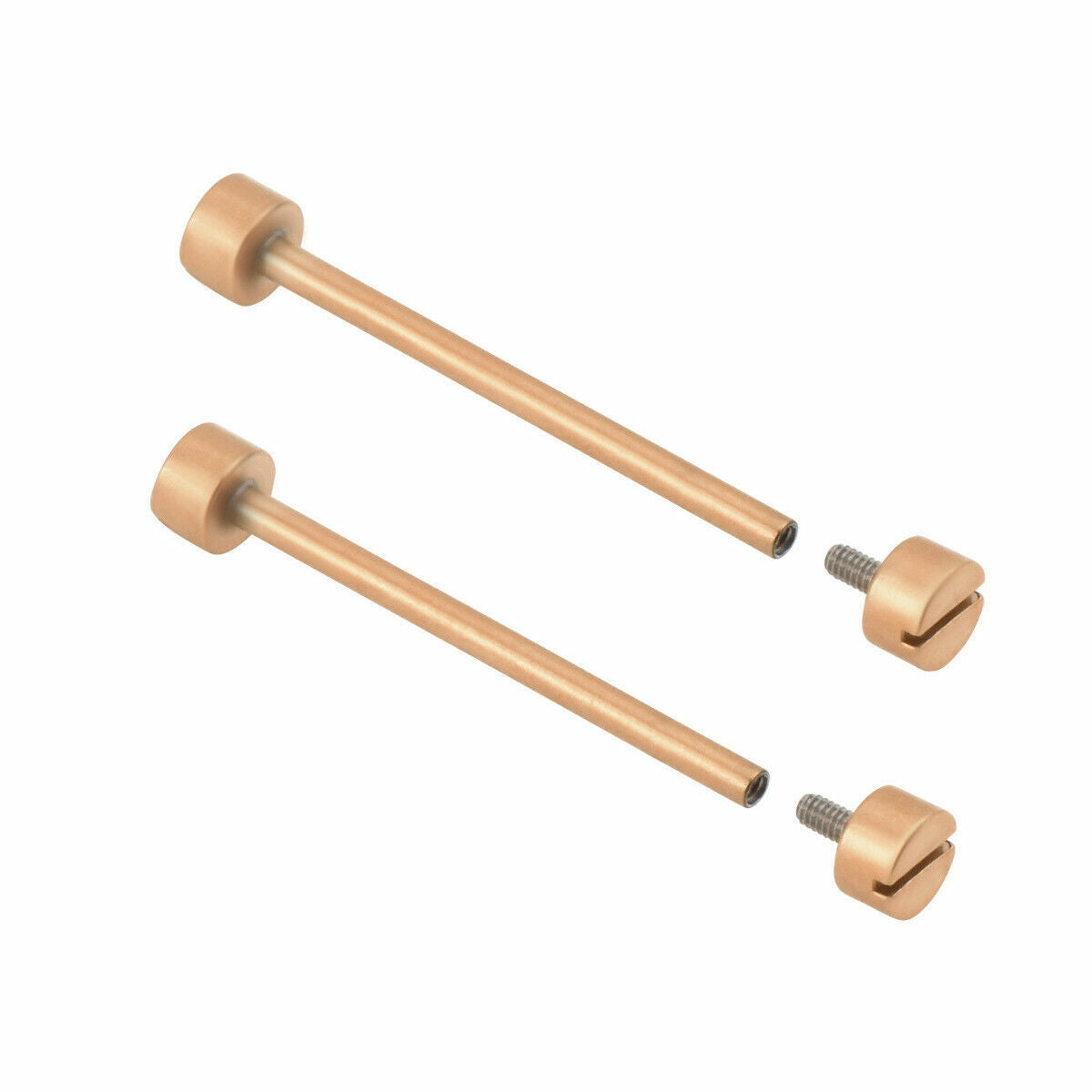 2 - 16MM REPLACEMENT TUBE & SCREW PIN FOR CARTIER WATCH STRAP BAND LUG ROSE GOLD