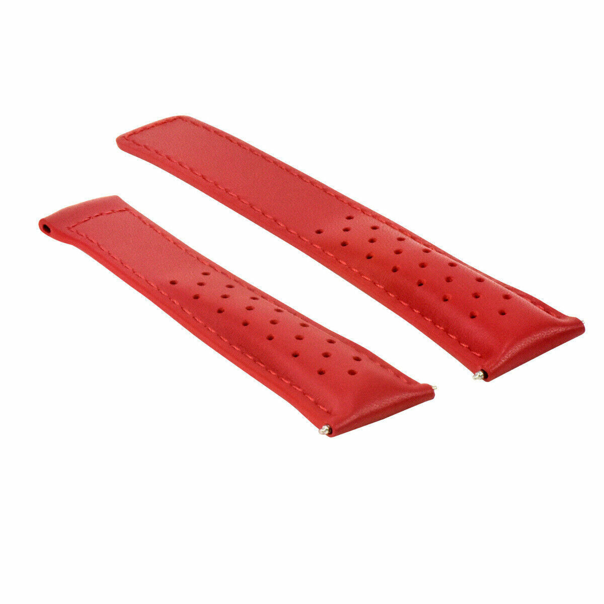 19MM LEATHER WATCH BAND STRAP FOR TAG HEUER CARERRA TWIN TIME F1 PERFORATED RED