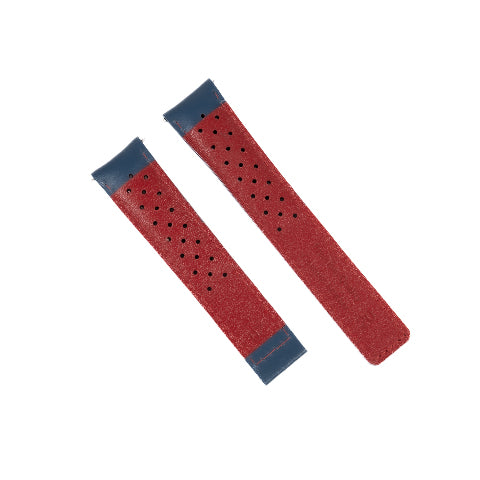 20MM LEATHER WATCH BAND STRAP FOR TAG HEUER CARERRA TWIN TIME F1 PERFORAT BLUE