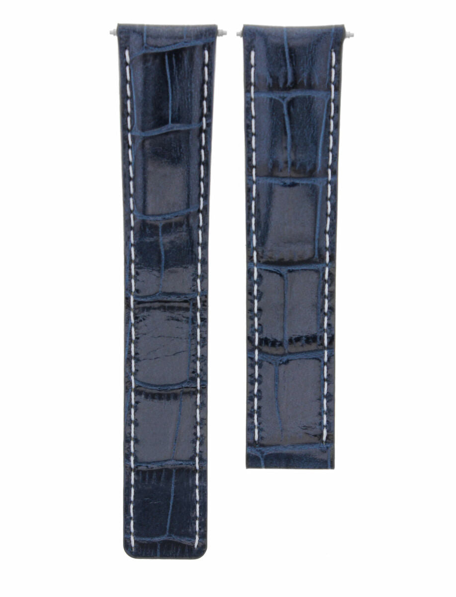 24/20MM LEATHER WATCH BAND STRAP FOR BREITLING NAVITIMER AVENGER BENTLEY BLUE