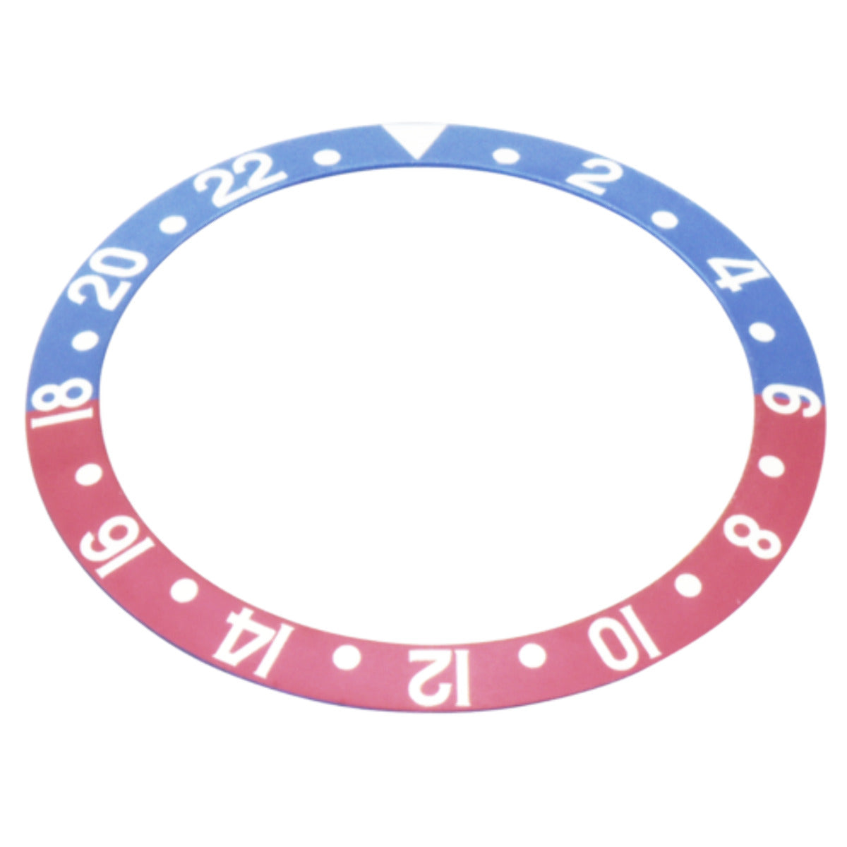 REPLACEMENT BEZEL INSERT FADED BLUE/RED FOR WATCH 37.60MM X 30.60MM