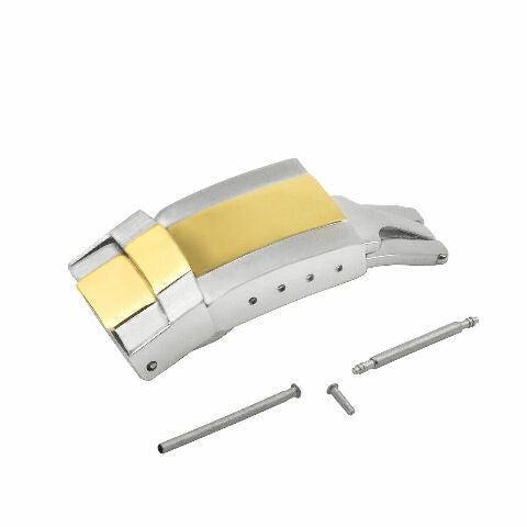 16 x 16MM CLASP FOR ROLEX DAYTONA WATCH LEATHER BAND WATCH STRAP BUCKLE TWO TONE
