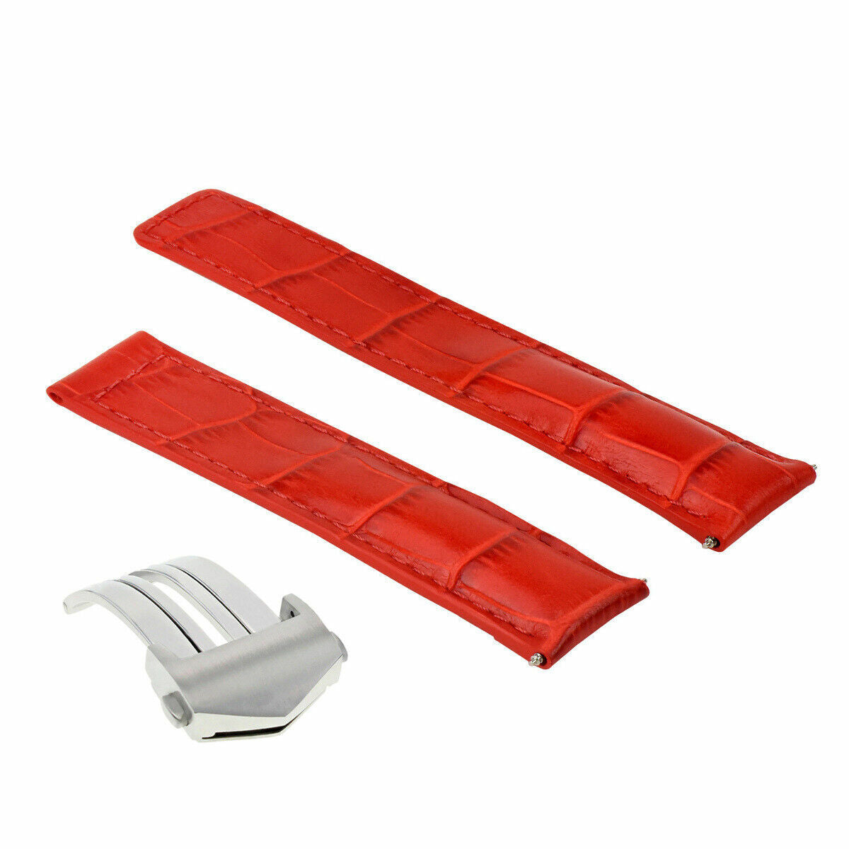 20MM LEATHER WATCH BAND STRAP FOR TAG HEUER CARERRA TWIN TIME FORMULA CLASP RED