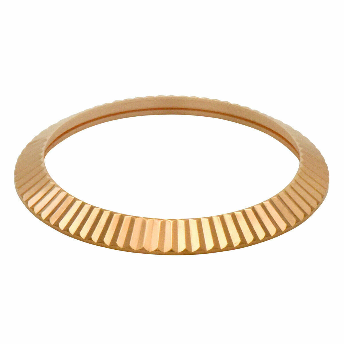 (V-0946 - B) FLUTED BEZEL FOR 41MM ROLEX DATEJUST II 116300,116333,116334 + GASKET ROSE COLOR