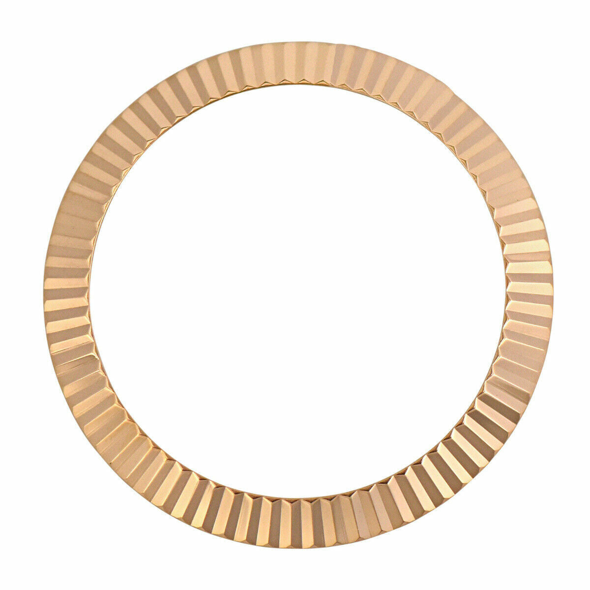 (V-0946 - B) FLUTED BEZEL FOR 41MM ROLEX DATEJUST II 116300,116333,116334 + GASKET ROSE COLOR