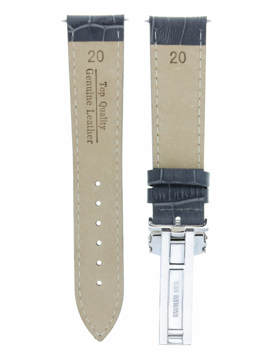 LEATHER WATCH BAND STRAP DEPLOYMENT CLASP FOR SEIKO 21MM