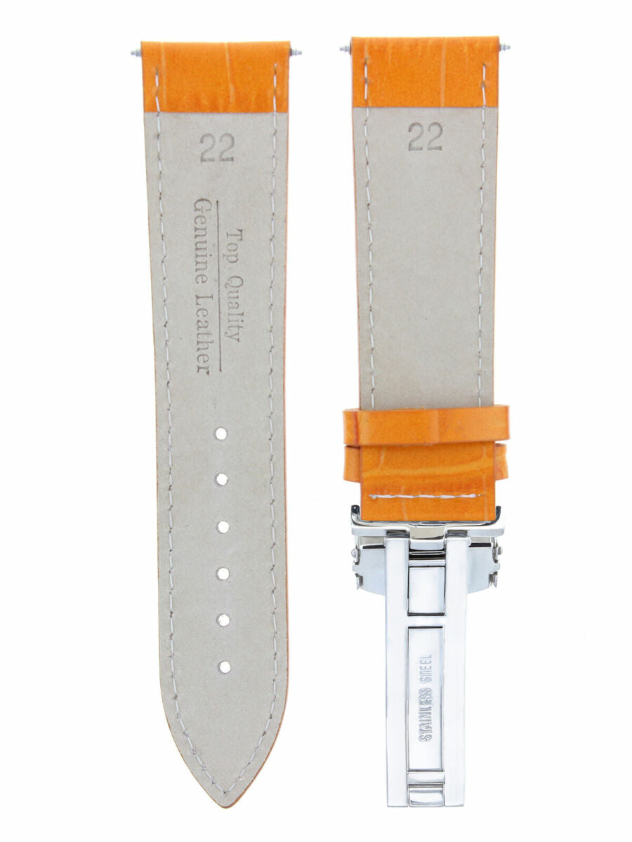 LEATHER WATCH BAND STRAP DEPLOYMENT CLASP FOR SEIKO 21MM