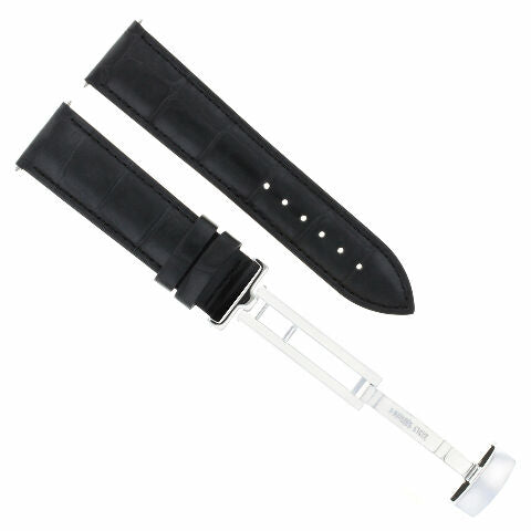 LEATHER BAND STRAP DEPLOYMENT CLASP FOR OMEGA #1 22MM