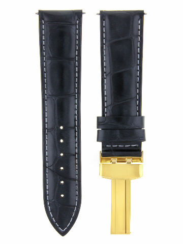17MM-24MM REPLACEMENT LEATHER WATCH BAND STRAP WITH CLASP FOR BAUME MERCIER GOLD